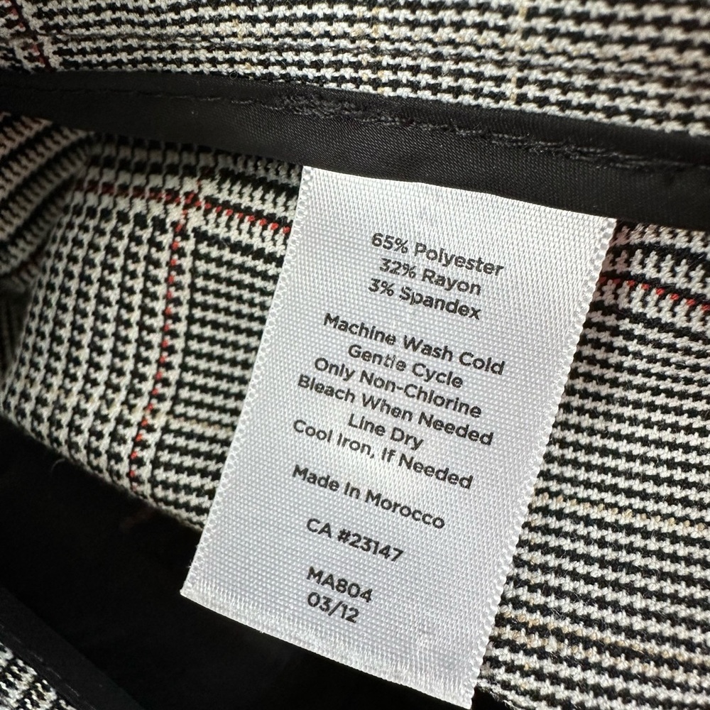Talbots Petites Curvy Gray Glen Plaid Trousers Straight Leg Dress Pants 4P - Picture 11 of 13